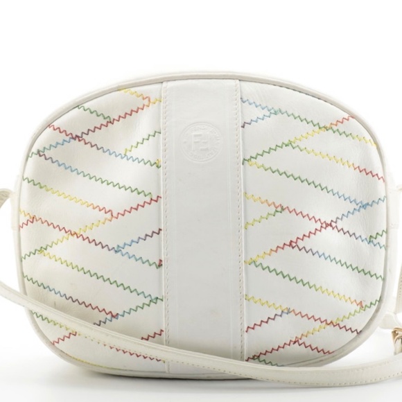 Fendi white crossbody purse